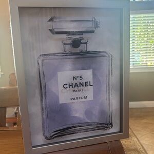CHANEL N°5 Art Print in Lavender and Silver Frame
